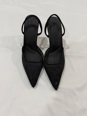 Forever 21 Black Pointed Slingback Heels
